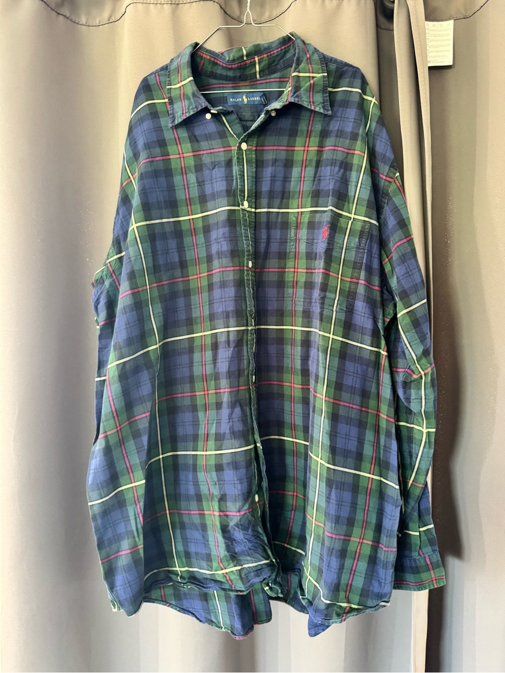 Ralph Lauren Blue, Green & Red Plaid Button-Down Shirt
